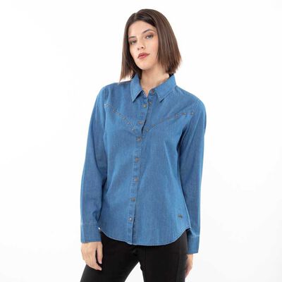 Blusa Denim Manga Larga Mujer Fiorucci