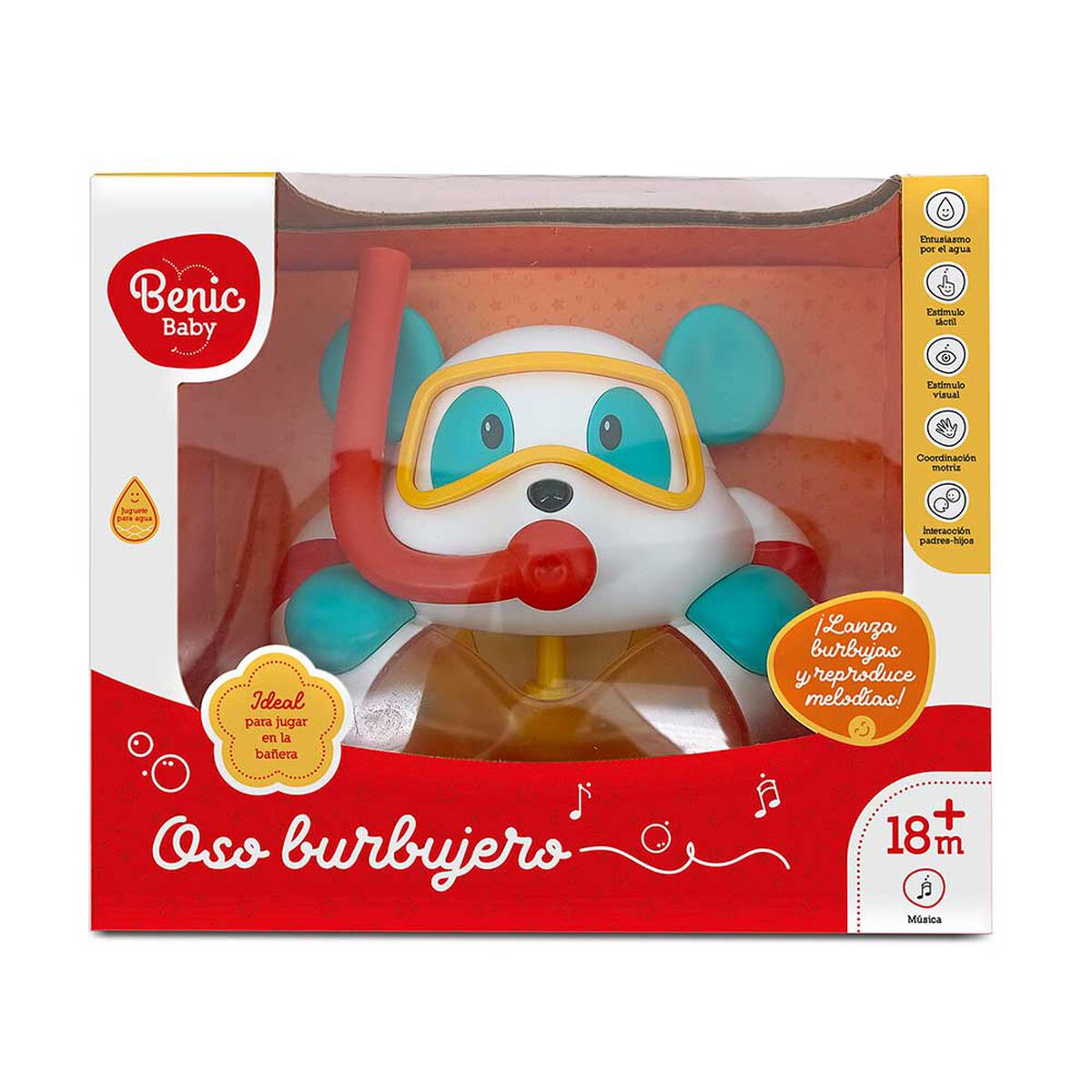 Oso de Burbujas de baño con Música. Benic Baby