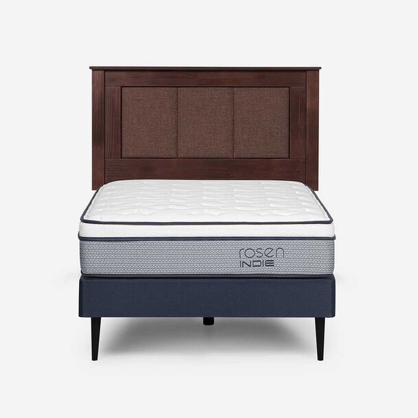 Cama Europea Rosen 1 Plaza Indie + Respaldo Rachel