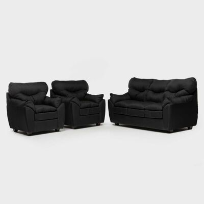 Imagen 1 del producto Juego de Living Almore Belén Sofá 3 Cuerpos + Dos Sillones 1 Cuerpo Negro
