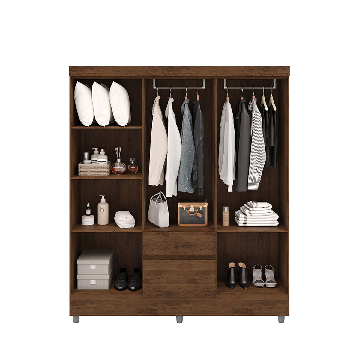 Clóset Vekkahome Americano 6 Puertas 2 Cajones Café