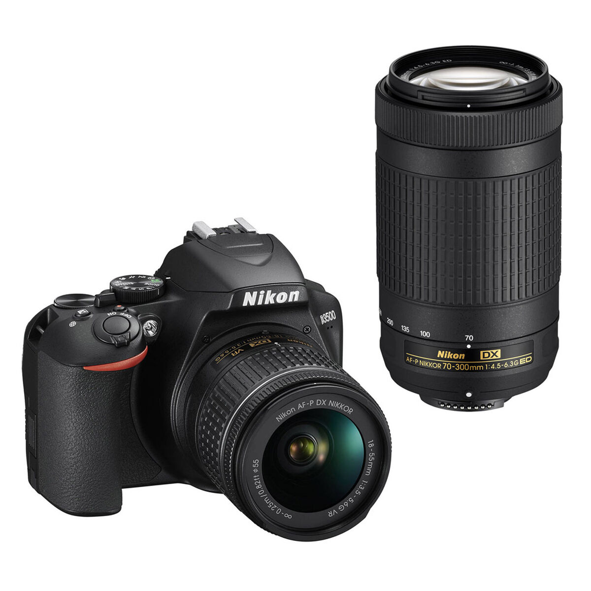 Cámara Réflex Nikon D3500 + Lentes 18-55 mm y 70-300 mm