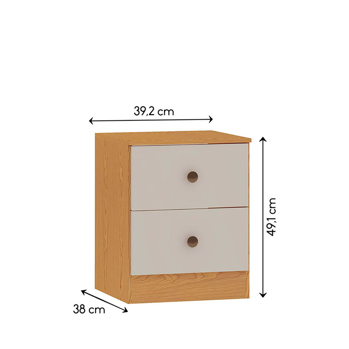 Combo Closet 3 Puertas 2 Cajones + C&oacute;moda 3 Cajones + Velador 2 Cajones Vekkahome Beige Caf&eacute;
