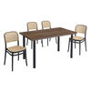 Juego de Comedor Vekkahome Alma Duna 4 Sillas Caf&eacute;