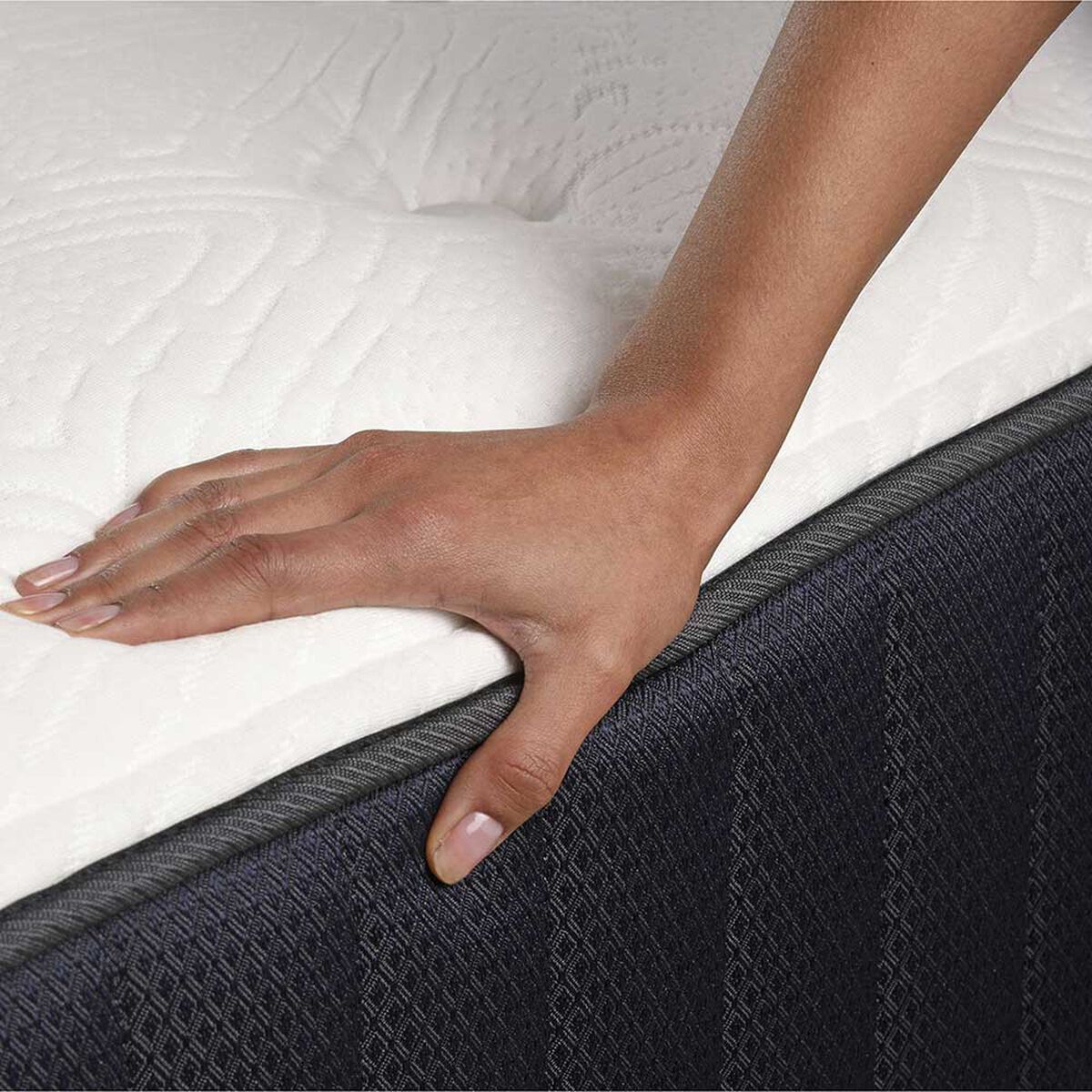Cama Europea CIC Iron Smart 2 Plazas Premium + Respaldo Black Tapizado + Faldón