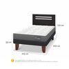 Cama Europea CIC 1,5 Plazas Anatomic + Respaldo Munich Negro