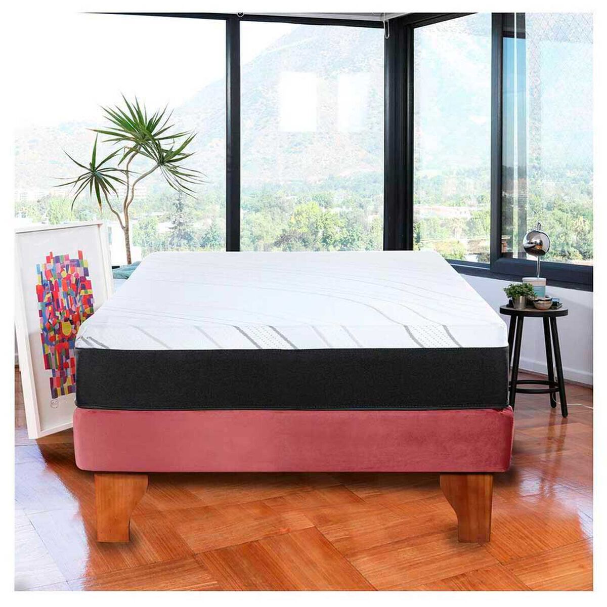 Cama Europea Latam Home 1,5 Plazas Zen Pro Palo Rosa