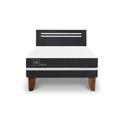 Imagen 1 del producto Cama Europea CIC 2 Plazas Ortopedic + Respaldo Munich Negro
