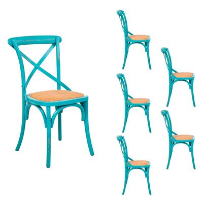 Set 6 Sillas Spazzio Retro Turquesa