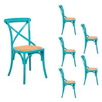 Set 6 Sillas Spazzio Retro Turquesa