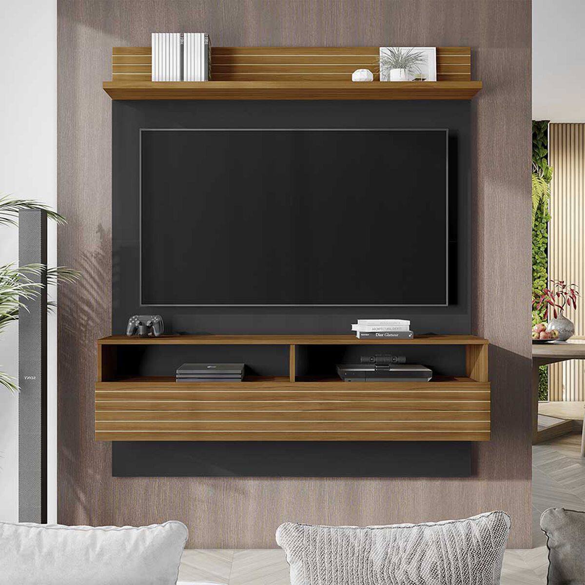 Panel TV Home Mobili Cliff Hasta 55" Negro