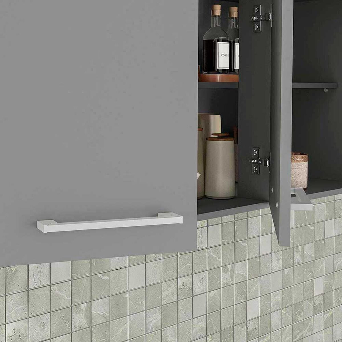 Mueble de Cocina Aereo Vekkahome Opie 3 Puertas Gris