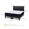 Cama Europea CIC Base Dividida 2 Plazas Premium + Respaldo Dublin Negro