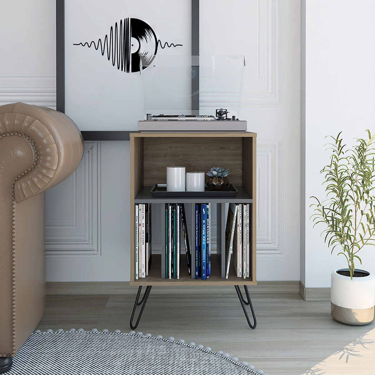 Mueble Funcional  TuHome Vassel Miel/Plomo