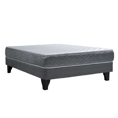 Imagen 2 del producto Combo Cama Europea Celta 2 Plazas Atlantis Black + Respaldo + 2 Veladores Casanova Nogal + Plumón + Sábanas + 2 Almohadas + Fundas de almohadas