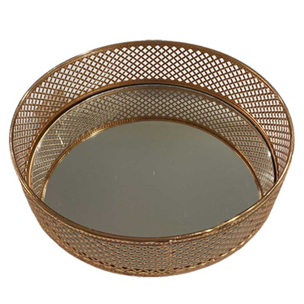 Bandeja Metal Vgo Espejada Circular 40 cm Dorado