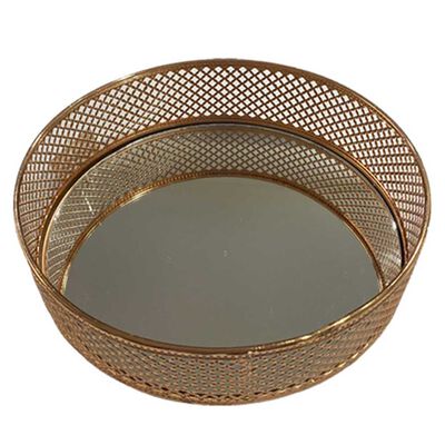 Bandeja Metal Vgo Espejada Circular 40 cm Dorado