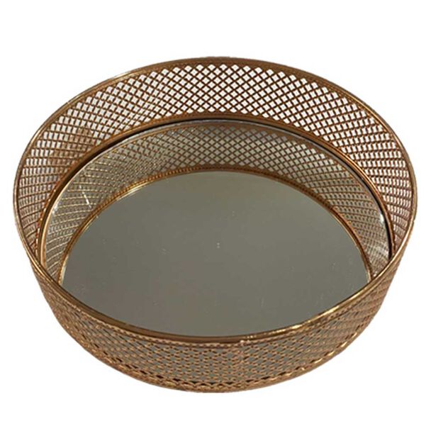 Bandeja Metal Vgo Espejada Circular 40 cm Dorado