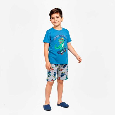 Conjunto Pijama Polera+Short Niño Chess