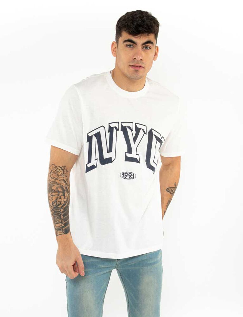 Polera Con Estampado Manga Corta Hombre Icono