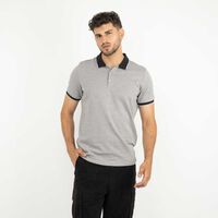 Polera Piqué Hombre Zibel Gris-Mel, Negro, Tabaco, Verde-Osc