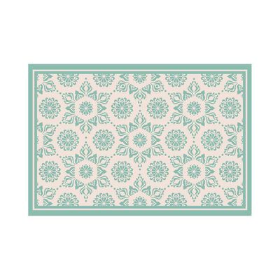 Alfombra Davanti Flor Hindu Turquesa 70 x100 Flor Hindu Turquesa