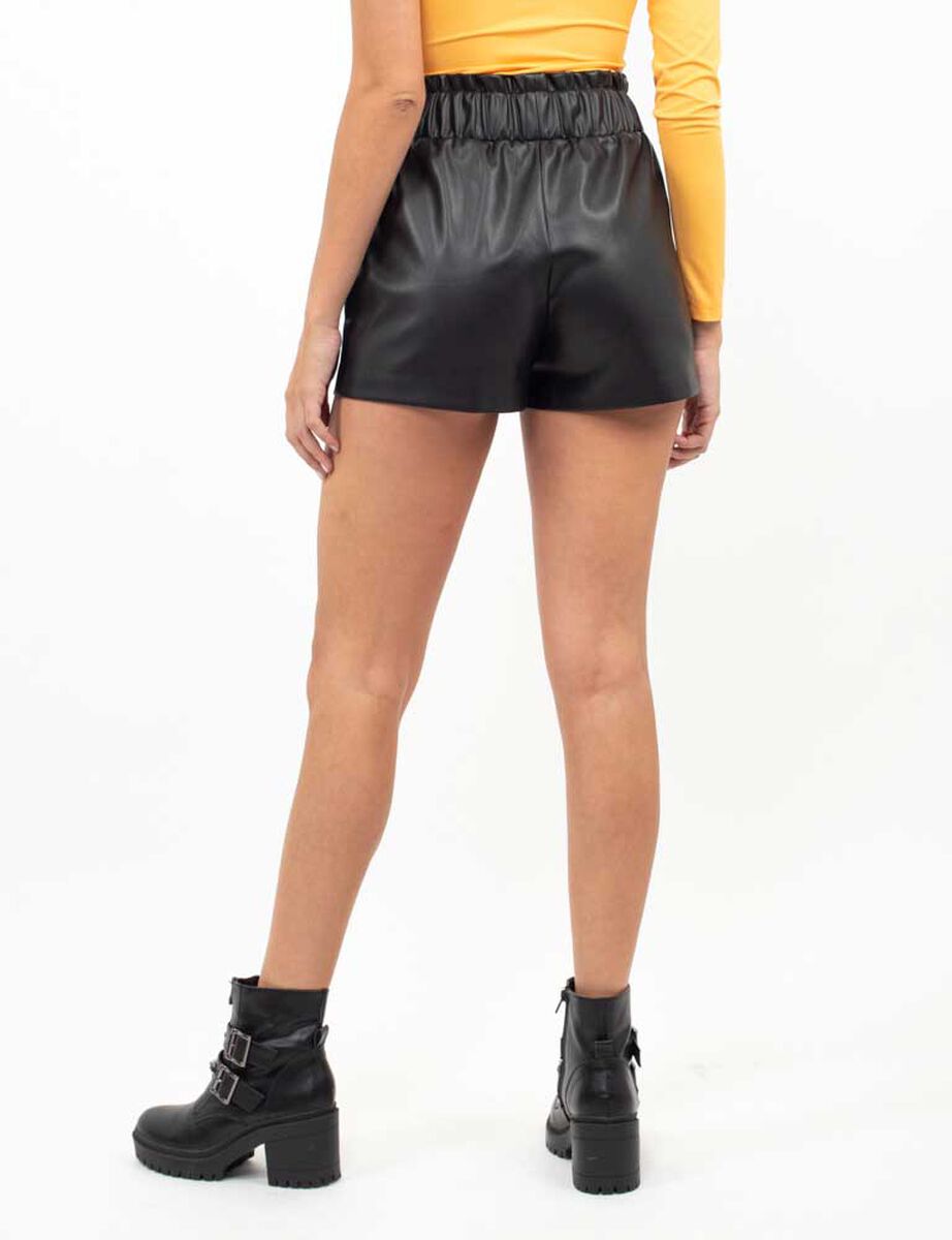 Short Cintura Elástica Ecocuero Mujer Fiorucci