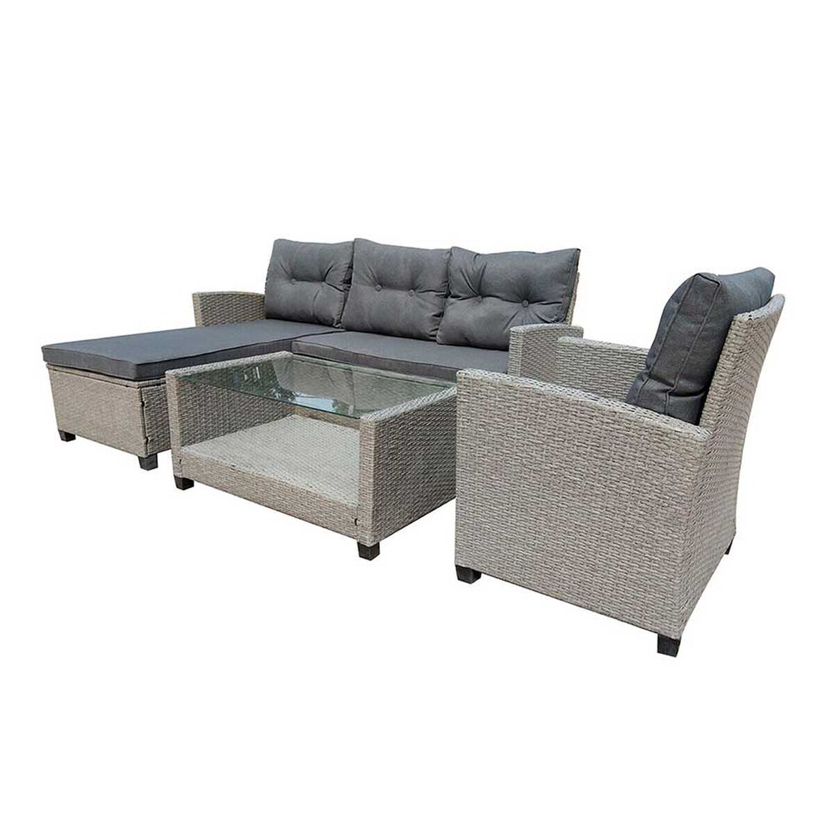 Juego de Living para Terraza Casanova Sofá Seccional 3 Cuerpos + Sillón 1 Cuerpo