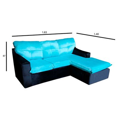 Imagen 2 del producto Sofá Modular Muebles MYM Genoveva 4 Cuerpos Turquesa Negro