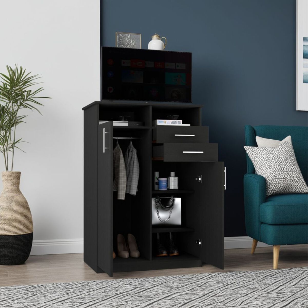 Clóset TuHome Eco 2 Puertas 2 Cajones Wengue