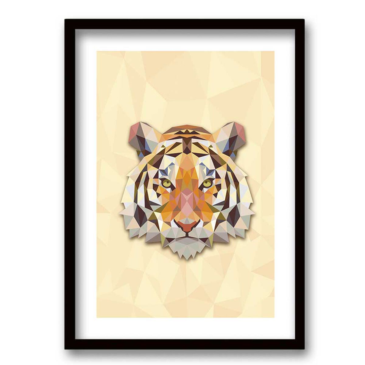 Cuadro Decorativo Retela Tigre Geométrico 40 x 30 cm