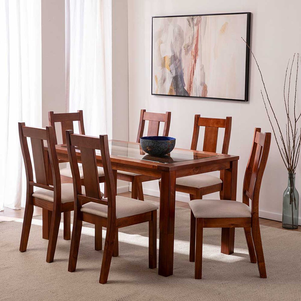 Juego De Comedor Erooms Barcelona 6 Sillas Canela