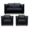 Juego de Living Elegant Detail Valentino Sofá 2 Cuerpos + Dos Sillones 1 Cuerpo Gris Oscuro