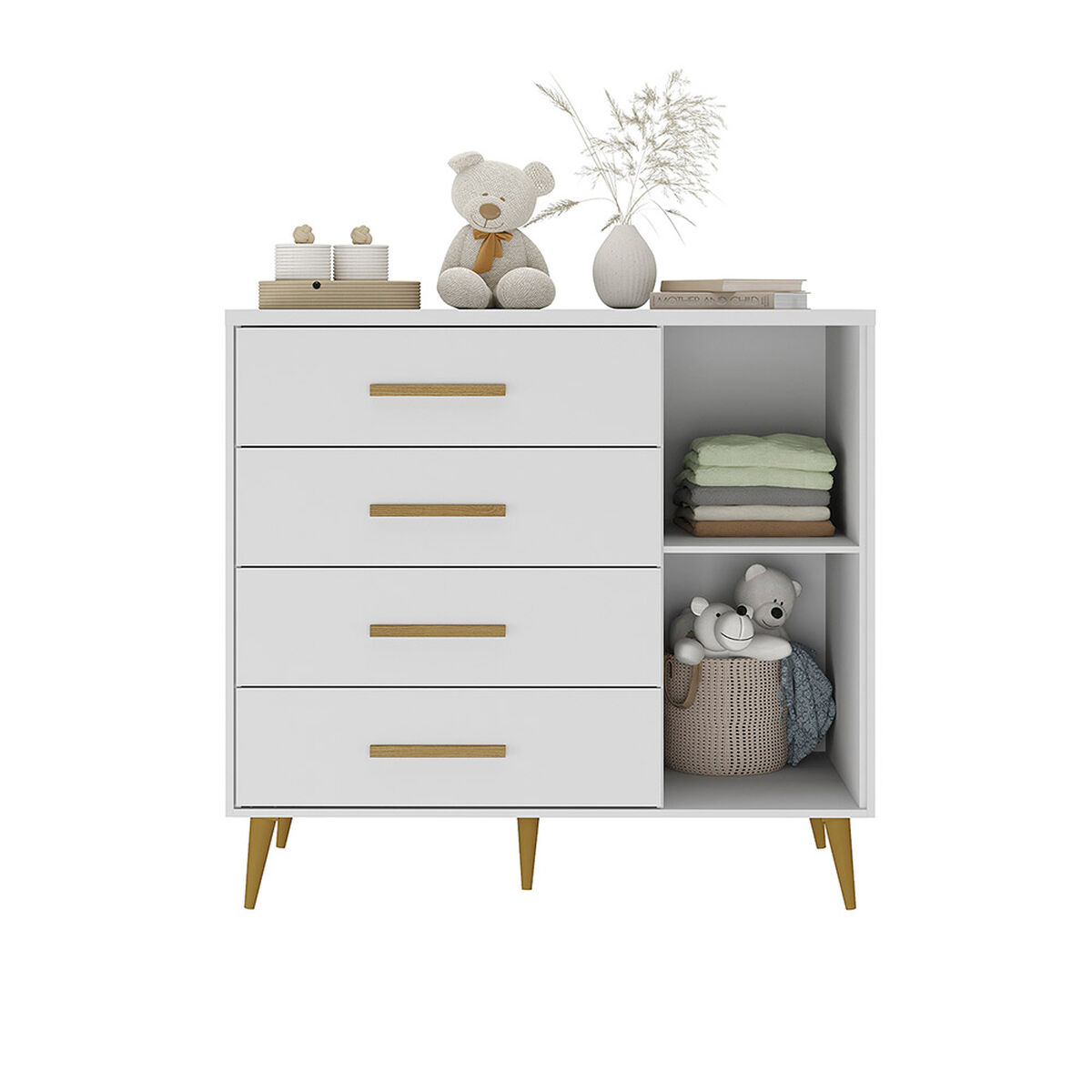 C&oacute;moda Di Poretti Design Kids 4 Cajones 1 Puerta Blanco