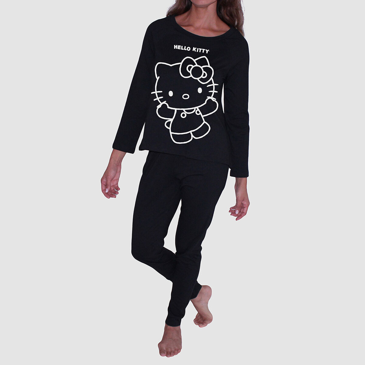 Pijama de Algodón Manga Larga Mujer Hello Kitty
