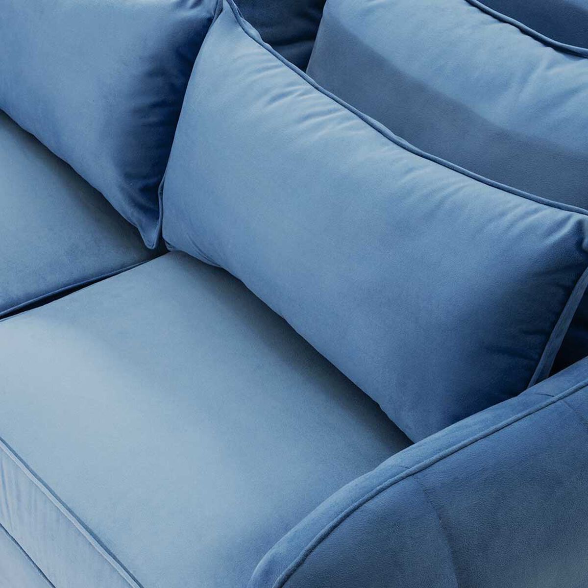 Juego de Living Innovamuebles Italia Felpa Sofá 3 Cuerpos + Sofá 2 Cuerpos Azul