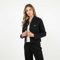 Chaqueta Mezclilla Mujer Zibel Negro