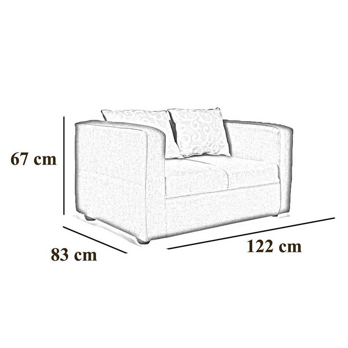 Sof&aacute; Elegant Detail Indiana 2 Cuerpos Tela Calipso