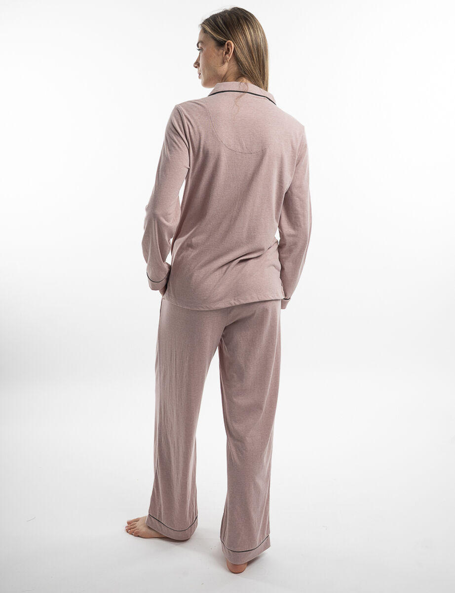 Pijama Camisero Manga Larga Jersey Mujer Zibel