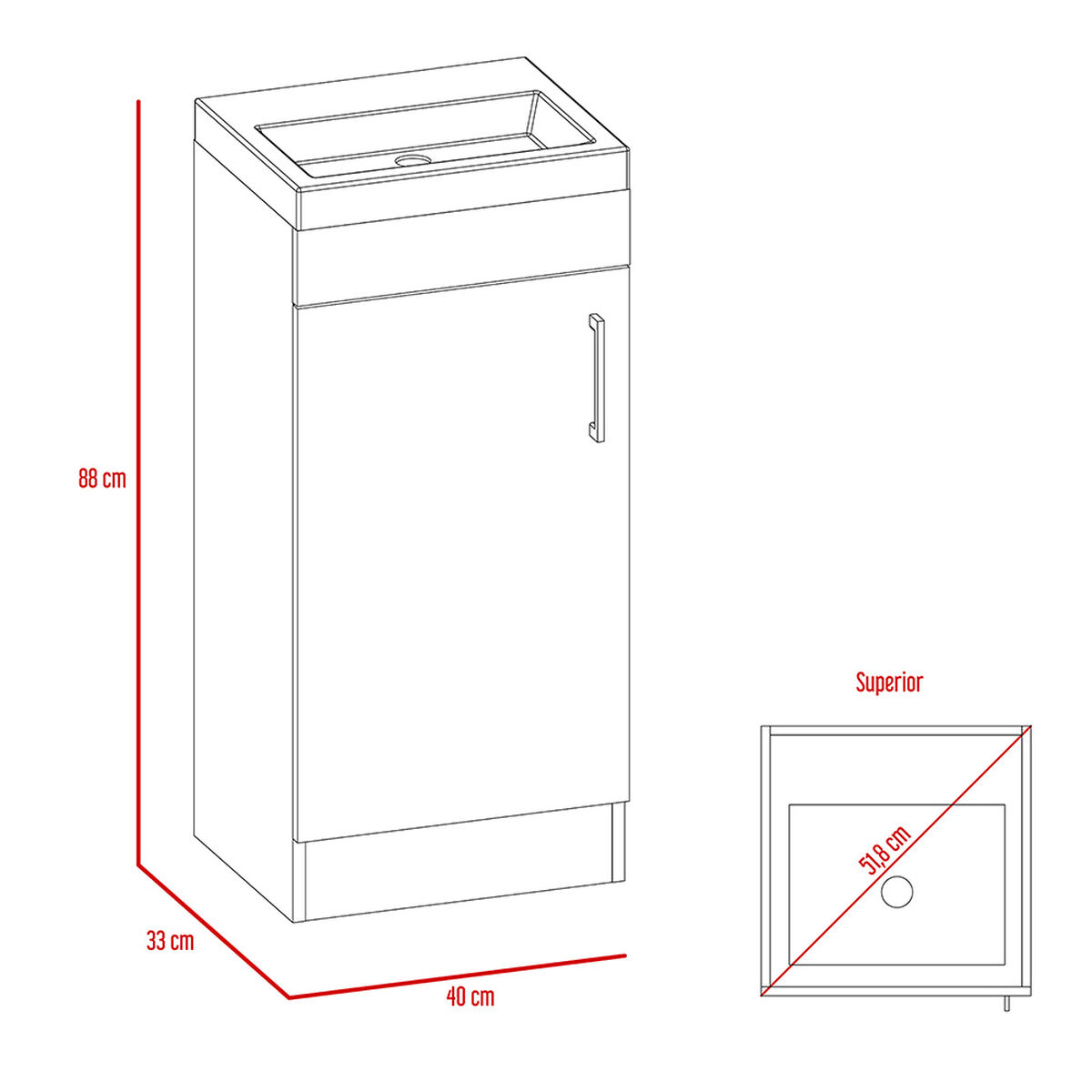 Combo Mueble Lavamanos Madrid + Espejo Bolonia TuHome