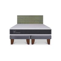 Cama Europea CIC Base Dividida King Ortopedic + Respaldo Villarrica Olivo