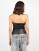 Polera Strapless Ecocuero Mujer Fiorucci