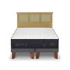 Cama Europea CIC Base Dividida 2 Plazas Grand Premium + Respaldo Torino Mostaza