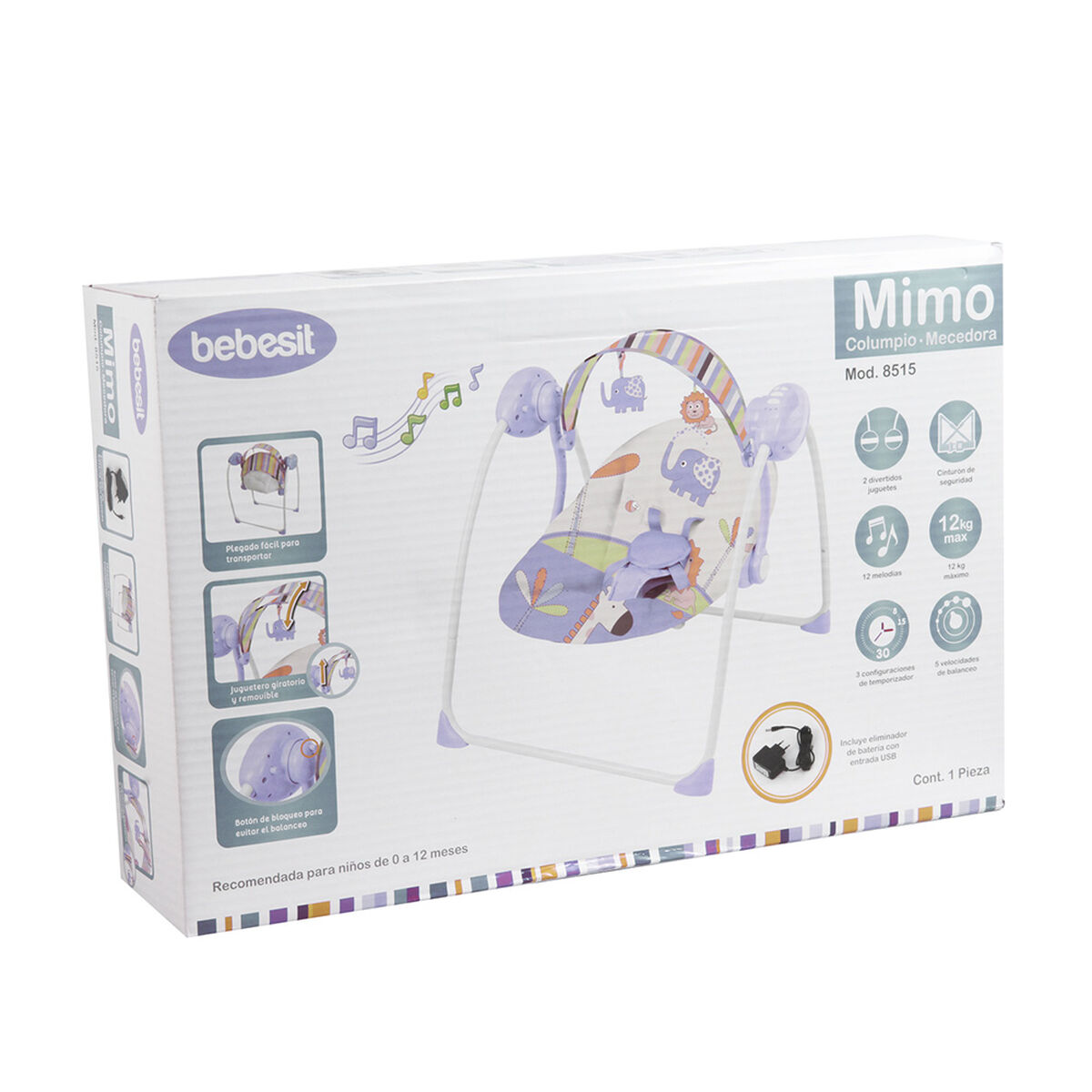 Silla Nido Bebe Mecedora Mimo con Musica Celeste Bebesit