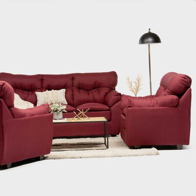 Imagen 2 del producto Juego de Living Almore Belén Sofá 3 Cuerpos + Dos Sillones 1 Cuerpo Rojo