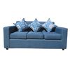 Juego de Living Almore Paris Sofá 3 Cuerpos + Dos Sillones 1 Cuerpo Azul