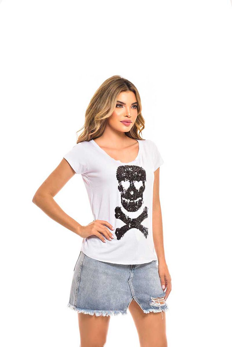 Polera Manga Corta Mujer Rock Caviar