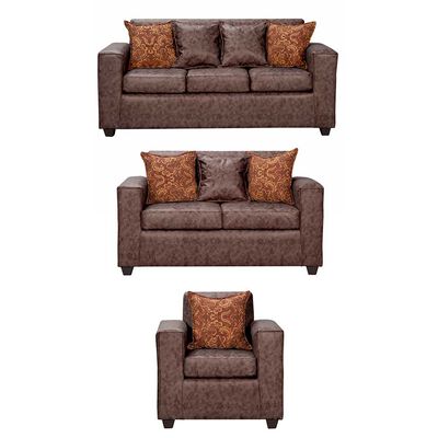 Juego de Living Black Factory Ezeiza Sofá 3 Cuerpos + Sofá 2 Cuerpos + Sillón 1 Cuerpo Chocolate