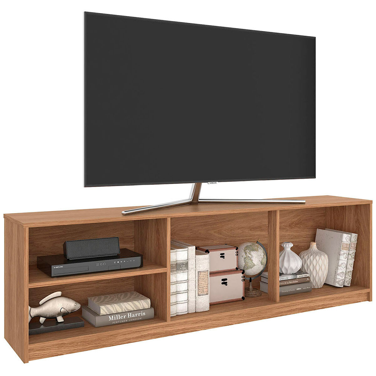 Rack TV Vekkahome Lincan Hasta 70" Caf&eacute; Blanco