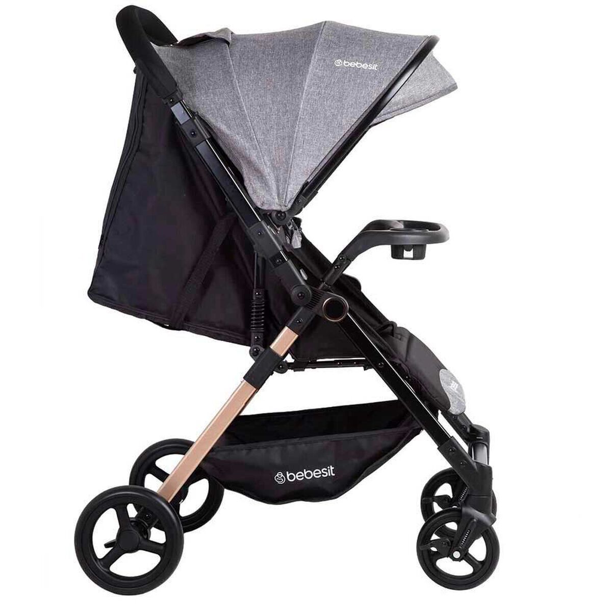 Coche Paseo Bebe City Compacto Liviano Gris Bebesit